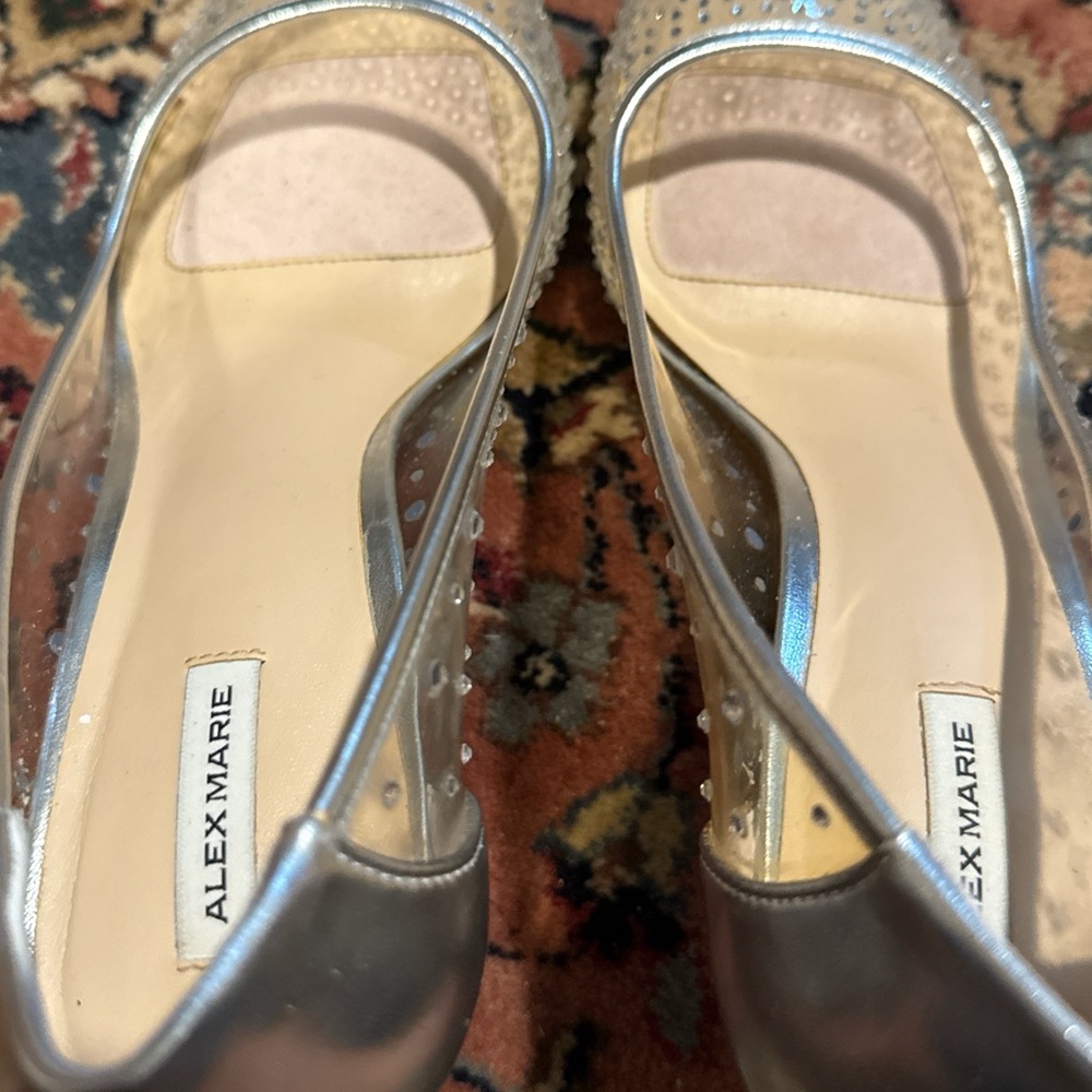 Alex Marie Silver and Tan Embellished Heels - Picture 3 of 4